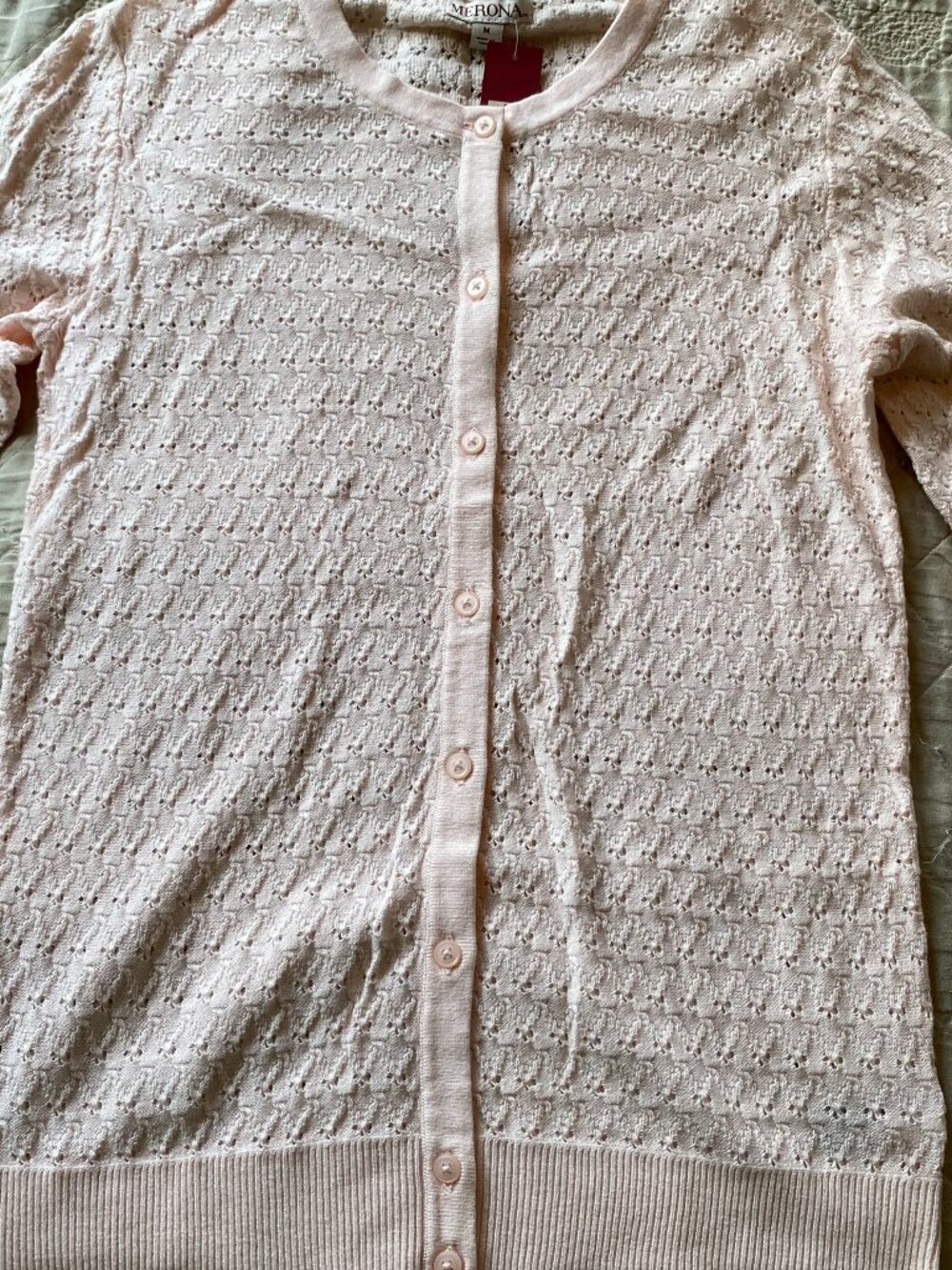 Merona- Women's Light Pink Cardigan- Size- M-NWT!
